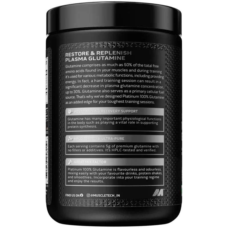MuscleTech Platinum 100% Glutamine - 50 Servings - Image 2