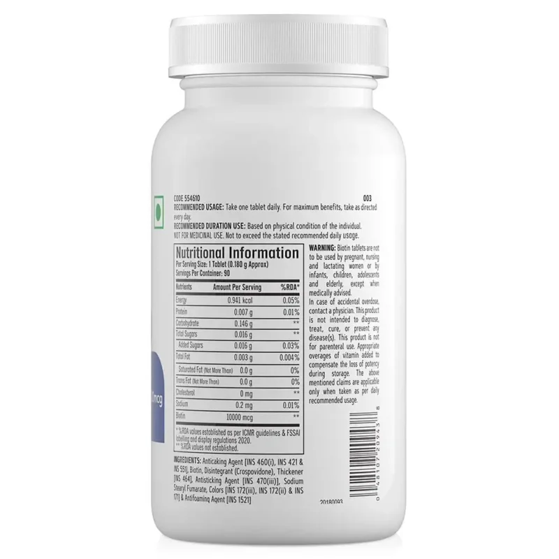 GNC Biotin 10000mcg - 90 Tablets - Image 2