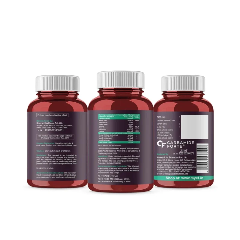 Carbamide Forte Flaxseed Oil Capsules - 60 Tablets - Image 2