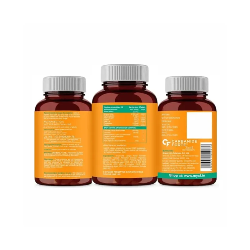 Carbamide Forte Curcumin Tablets with Piperine and 95% Curcuminoids - Image 2