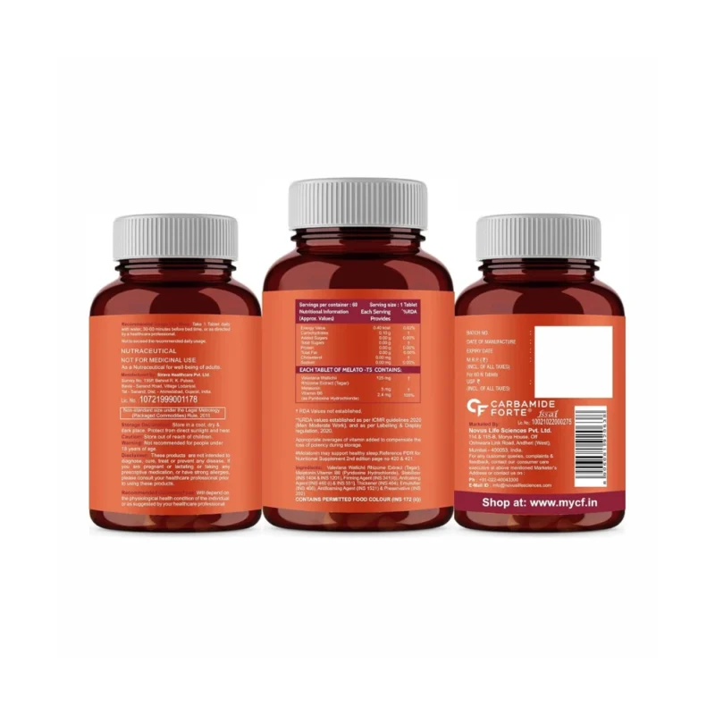 Carbamide Forte Melatonin 5mg Sleep Tablets - 60 Tablets - Image 2
