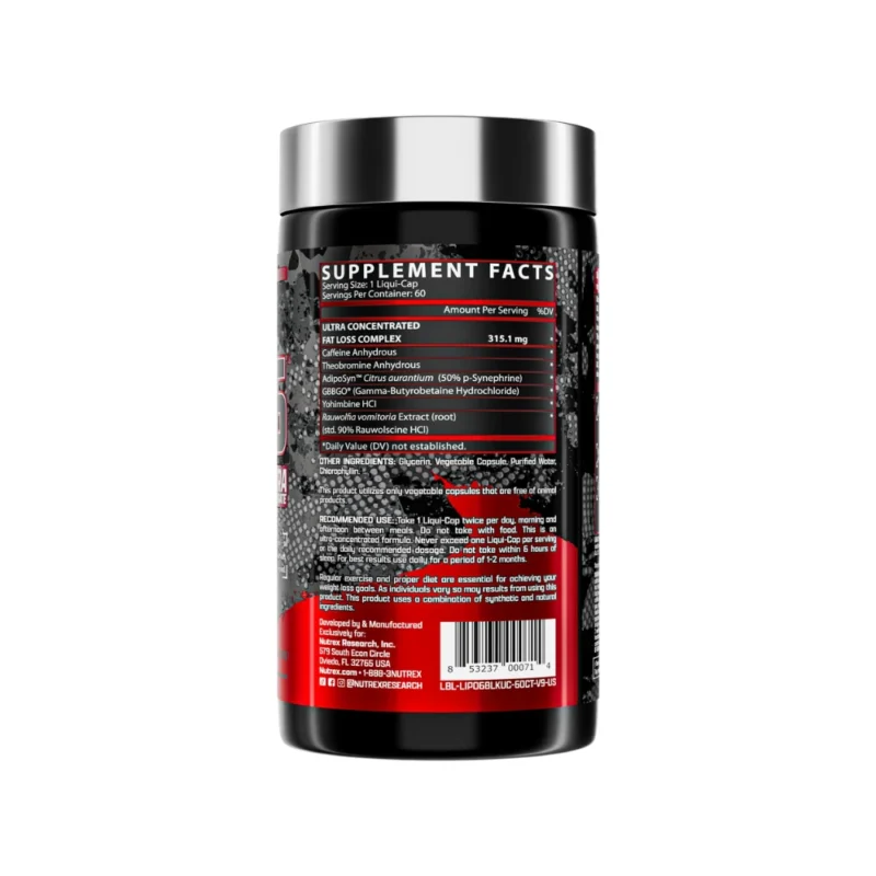 Nutrex Research Lipo 6 Black UC - 60 Capsules - Image 2
