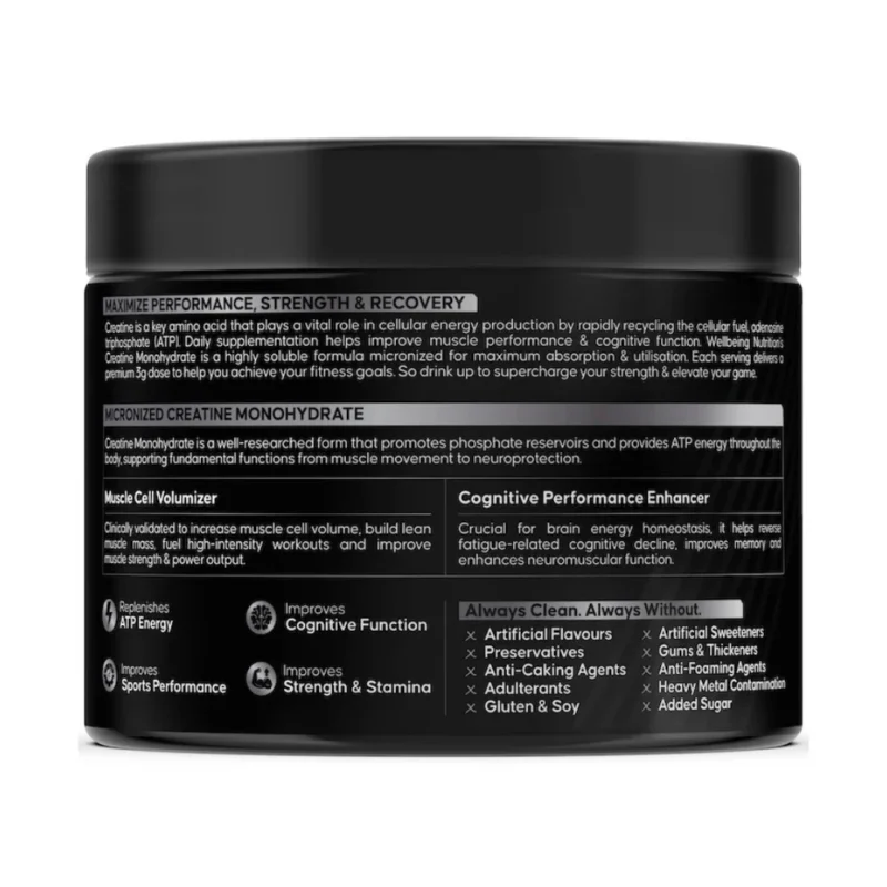 Wellbeing Nutrition Creatine Monohydrate - 33 Servings - Image 3