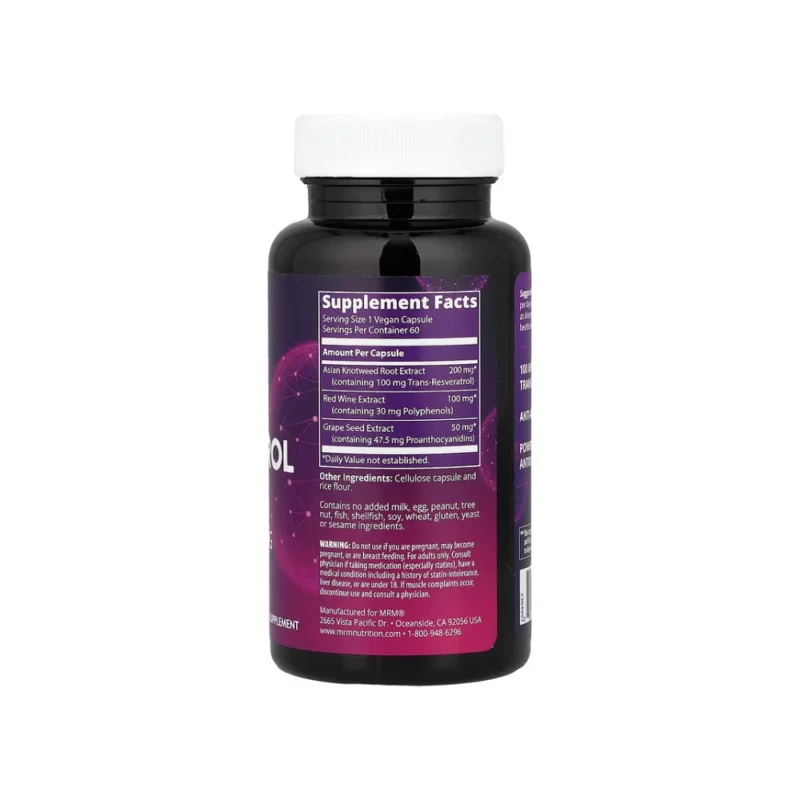 MRM Nutrition Resveratrol - 60 Capsules - Image 2