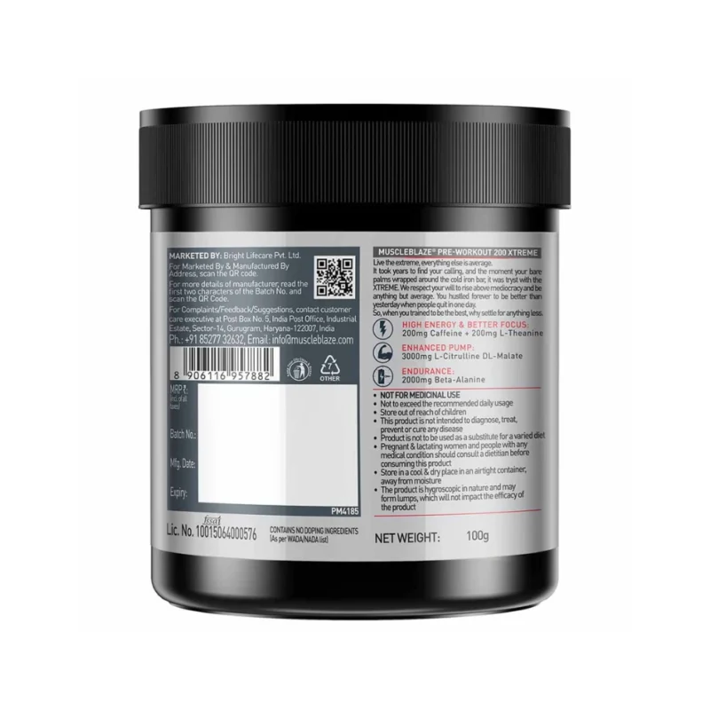 MuscleBlaze Pre Workout 200 Xtreme - Image 2