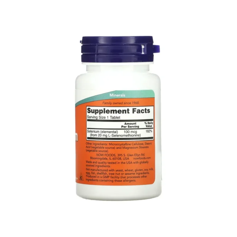 NOW Foods Selenium 100 mcg - 100 Tablets - Image 2