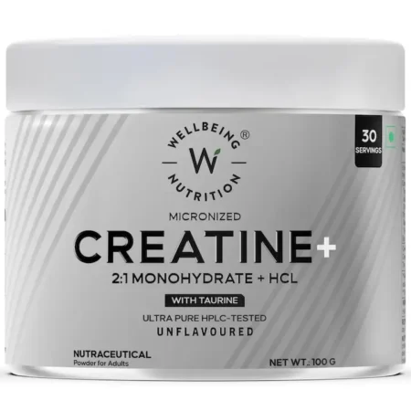 Wellbeing Nutrition Creatine Monohydrate + HCL | 100g | 300mg Taurine